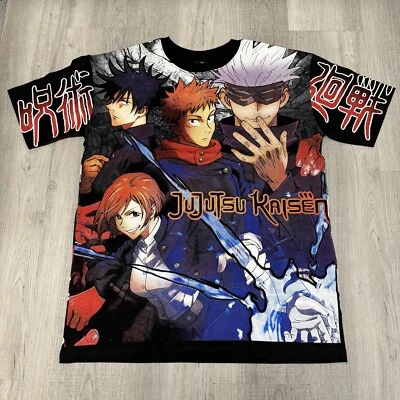 Jujutsu Kaisen Anime All Over Print Modern Boot size Large black NWT - Image 1 of 4