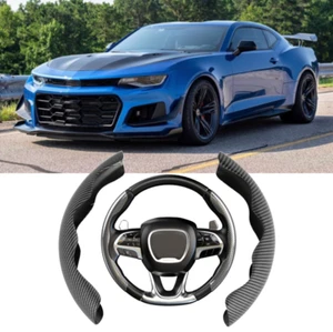 Cubierta antideslizante del volante del auto de fibra de carbono de 15 pulgadas para Chevrolet Camaro - Imagen 1 de 11