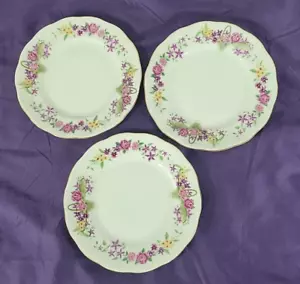 Fine China Salad Plates Bone Favolina Made in Poland Sunrise Pattern Set Of 3 - Picture 1 of 9