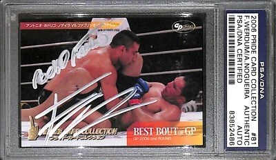 Antonio Rodrigo Nogueira & Fabricio Werdum Signed 2006 Pride Card PSA/DNA RC UFC - Image 1 of 4