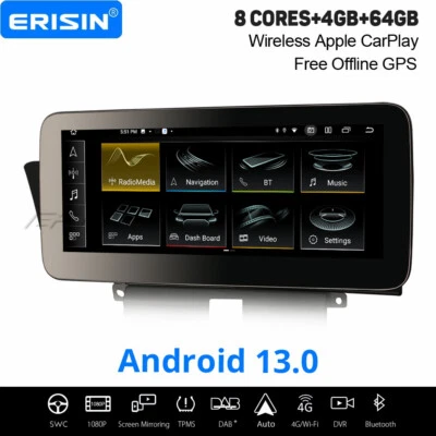 10,25" Android 13 DAB+ Autoradio GPS 8-Kern CarPlay 64GB Für Audi A4/A5/S4/S5/B8 - Bild 1 von 4