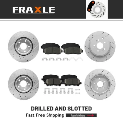 Front Rear Brake Rotors & Brake Pads Set For 2011 2012 2013 2014 Honda Odyssey - Image 1 of 4