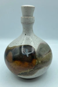 Botella jarra de cerámica artística Wager Studio con tapón firmada - Imagen 1 de 15