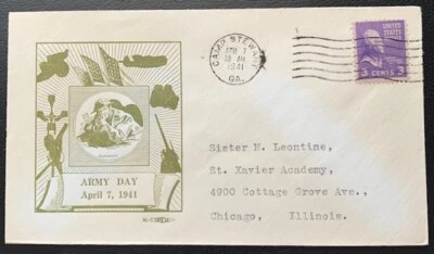 1941 ARMY DAY CATCHET FIRST DAY COVER CAMP STEWART GEORGIA VF - Image 1 of 2