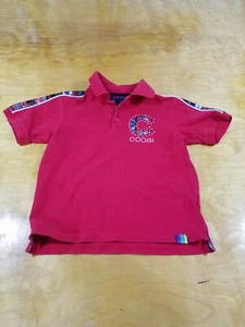 COOGI Vintage Embroidered Red Collared Polo Short Sleeve Cotton Childs Size 7 - Picture 1 of 6