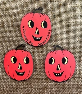 U Choose Vintage Inspired Oval Pumpkin Halloween Greetings Cardstock Decoration - Picture 1 of 14