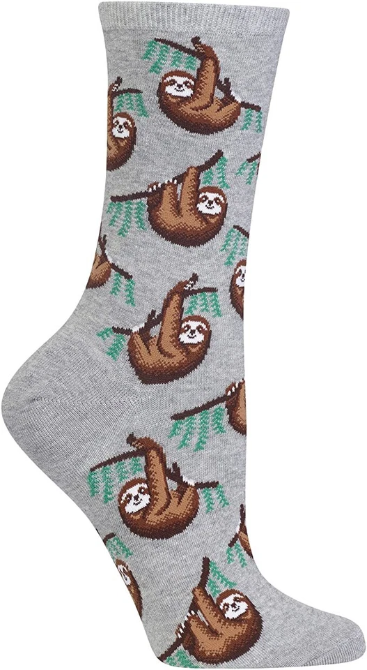 Hotsox Womens Sloth Socks, Grey Heather, 1 Pair, Womens Shoe Size 4-10 - Image 1 of 1
