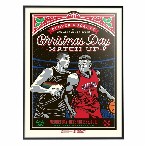 Phenom Gallery Denver Nuggets Nikola Jokić 2019 X-Mas Game Deluxe Framed Serigra Cover