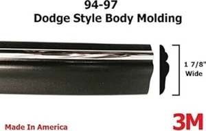 Cowles 1 7/8" x 24' Black and Chrome Body Side Molding fits Dodge - Picture 1 of 4
