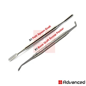 2Pcs Bone Graft Packer Plugger Palti Bone Graft Spoon Scoop Implants Dentistry - Picture 1 of 3