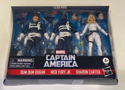 SERIE LEYENDA CAPITÁN DE MARVEL AMÉRICA CON NICK FURY JR, SHARON CARTER Y DUGAN SIN USAR, EN CAJA ORIGINAL Foto 1 de 2