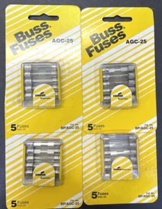 20- Automotive Fuses, BP/AGC 25 BUSS Fuse, 4 Tins Of 5=20, Free US Ship - Picture 1 of 6