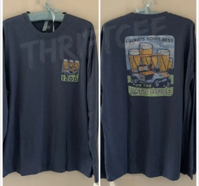 NUEVO CON ETIQUETAS L Izod Agua Salada Agujero 19 Cerveza Carro de Golf Camiseta Manga Larga Alcoholista Foto 1 de 4