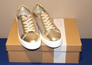 Steven Natural Comfort Napa Leather Sneaker Mesh Panels GOLD SIZE 7.5 M NEW  - Picture 1 of 5