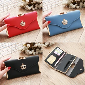 Cartera de cuero para damas Cartera larga Portatarjetas de teléfono Estuche sin asas Gran capacidad EE. UU. - Imagen 1 de 20