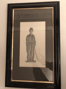 One Of A Kind - Charlie Chaplin Penil Drawing In Frame - Picture 1 of 5
