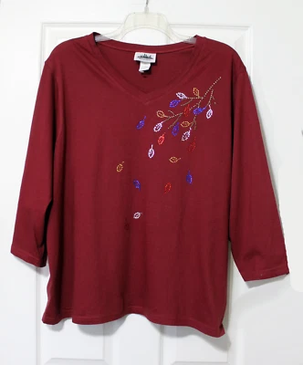 Camiseta Metropolitan 2X Plus Borgonha Emboidered Gola V Nova Com Etiqueta - Imagem 1 de 3