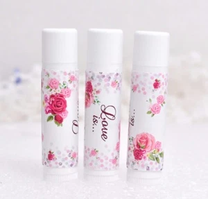 30 etiquetas de boda de rosa, pegatinas de bálsamo labial, etiquetas de favor de boda fiesta - Imagen 1 de 3
