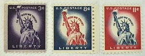 US STAMP SCOTT #1035A, 1042, 1044A STATUE OF LIBERTY MNH SET, 1954 - Picture 1 of 2