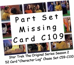 Star Trek TOS Original Season 2 - 51 (of 52) Card Character Log PART SET C59-110 - Picture 1 of 3
