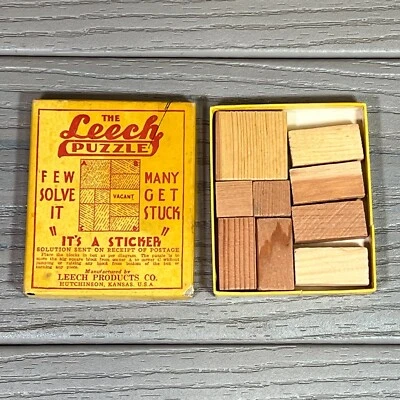 1920’s The Leech Puzzle In Box Novelty Promo for The Leech Glue Company - Image 1 of 4