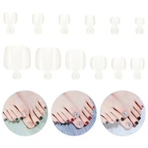 600PCS Artificial Toenail Tips Full Cover Nail Art Toe Decoration DIY Pedicure  - Picture 1 of 12