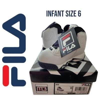 FILA MB 7BM01257-125 White/Navy/Red High Top Sneakers Infant Size 6 NWT - Image 1 of 4