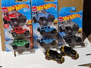 Hot Wheels Lot of 7 Jeep Wrangler 4X4 Variation Red Blue Black - Picture 1 of 3