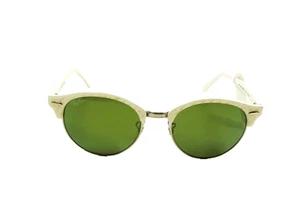 RAY BAN RB 4246 988/2X 51-19-145 3N Wrinkled/White Frame Green Lens Sunglasses - Picture 1 of 7