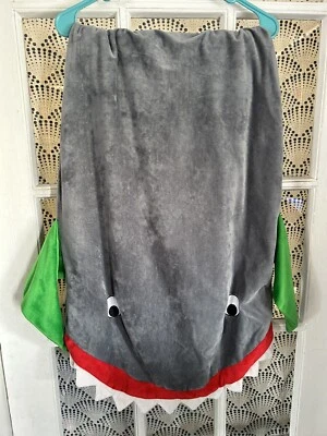 SNUGGIE TAILS Gray Shark With Green Fins Super-Soft Blanket Unisex - Image 1 of 2