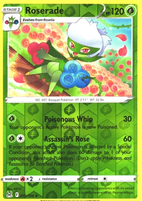 Roserade 015/196 Uncommon Reverse Holo Lost Origin Near Mint - Image 1 of 2