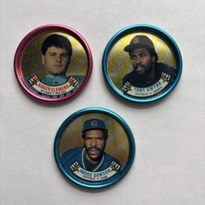 1988 Topps Chewing Gum Coin Roger Clemens #2, Tony Gwynn #36 & Andre Dawson #33 - Picture 1 of 2