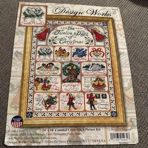 Design Works Cross Stitch Pattern Only 12 Day Of Christmas 14x18 - Picture 1 of 1