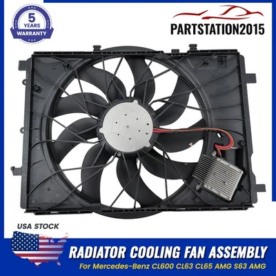 Fits Mercedes-Benz E320 E63 AMG S600 CL550 CL600 Radiator Cooling Fan Assembly - Image 1 of 4