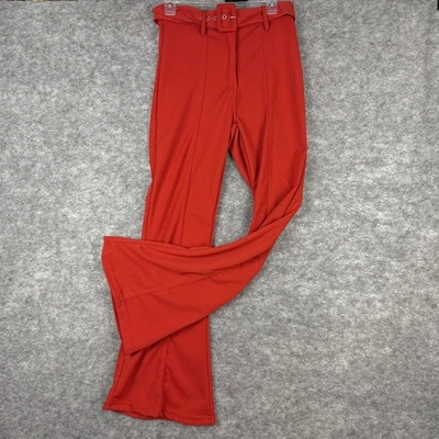 Women’s Juniors Medium Rust Orange Flare Leg High Rise Y2K Funky Retro Academia - Image 1 of 4