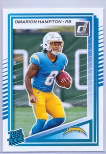 2025 Donruss Rated Rookie #303 Omarion Hampton RC - Los Angeles Chargers - Picture 1 of 2