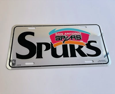 San Antonio Spurs Vintage License Plate Silver Chrome Color NBA - Image 1 of 3