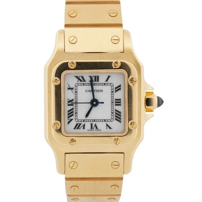 2025 SERVICE Cartier Santos Carree WHITE ROMAN 18k Gold Automatic 24mm 0901 - Image 1 of 4