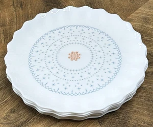 SANNING Set 6 Piatti Insalata 7,5" IKEA Blue Stars Atomic Burst Vetro Latte HTF - Foto 1 di 13