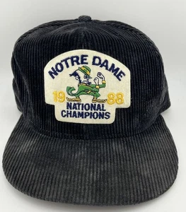 Vintage 1988 Notre Dame Irish College Football National Champions Cord Mütze - Bild 1 von 10