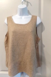 WOMEN;S, VINCE CAMUTO, KNIT VEST, TAN,, BRAND NEW, SIZE L - Picture 1 of 12