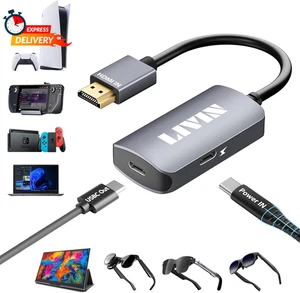 Adattatore HDMI a USB C (4K@60Hz) Monitor Portatile, Occhiali AR XREAL One、Air 2 Pro - Foto 1 di 8