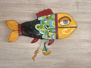 Allen Designs Colorful Tropical Fish Wall Clock Working Fishy Lips Sail Away - Picture 1 of 6