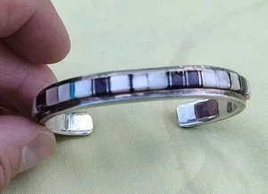 Brazalete RICHARD CUREY RCC Esterlina 925 Nativo Americano 6" Piedras Pesadas - Imagen 1 de 9
