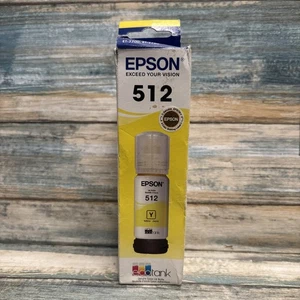 NUOVO flacone inchiostro Epson EcoTank 512 GIALLO T512420-S per stampante WorkForce SCAD 2024 - Foto 1 di 3