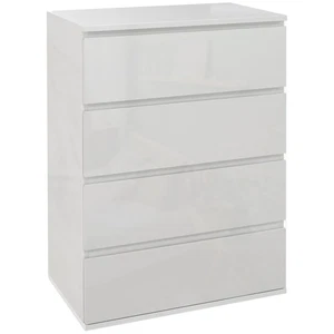 HOMCOM Bedroom Chest of Drawers, High Gloss 4 Drawers Dresser, White - Picture 1 of 11