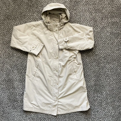 Vintage LL Bean Rain Jacket Women's LP Tan Vented Windbreaker Hood Full Zip Barn - Image 1 of 4