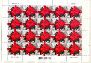 EST_309- 2004 Estonia Christmas flowers SHEET MNH - Picture 1 of 1