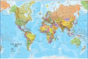 MAP OF THE WORLD Poster Wall Print Travel SIZE 91 X 61 cm 73 X 45 cm Educational - Picture 1 of 17