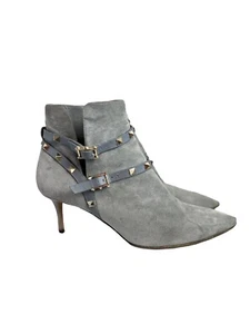 VALENTINO Rockstud Suede Leather Suede Ankle Boots Light Blue Size 41 EU 11 US - Picture 1 of 14